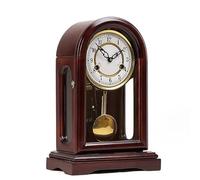 12In Grandfather Clock with Pendulum Chimes, Vintage Art Deco Mechanical Mantel Clock, Easy - to - Read for Shelf, Desk, Wall, Table Decor