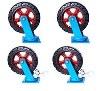 12in Heavy-Duty TPR Casters Set of 4 (2 Swivel + 2 Brake) - Industrial Transport Wheels, 3600kg Load Capacity for Trolleys & Workbenches, 300mm Diameter