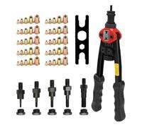 12in Labor-Saving Hand Riveter Nut Riveter Hand Tool Sets BT-606 Double Insert Manual Rivet Machine Riveting Tools with Nuts for DIY Use