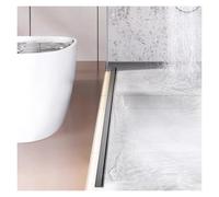 12in Linear Bathroom Drain with Tile rt Grate - Anti-Clog, Rust-Proof 304 Stainless Steel Floor Drain Cover, Invisible Side Draina for Indoor/Outdoor Use (Gray, 47.2"/120cm)