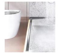 12in Linear Shower Drain with Tile rt Grate, 304 Stainless Steel Anti-Clog Floor Drain Cover, Rust-Proof Side Drain for Bathroom & Outdoor Use (Silver, 11.8"/30cm)