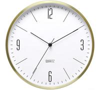 12in Silent Aluminum Wall Clock for Bedroom and Living Room, Large Bold Numbers with Noise Quartz Movement, Adds Contemporary Style (A)