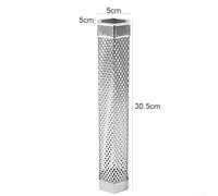 12in Stainless Steel BBQ Wood Chip Tube for Meat, Cheese & Nuts - 304 Grade, Hexagonal Design with Encrypted Vent Holes, Compatible(Smoked Tube)