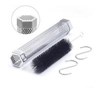 12in Stainless Steel BBQ Wood Chip Tube for Meat, Cheese & Nuts - 304 Grade, Hexagonal Design with Encrypted Vent Holes, Compatible(Smoked Tube Set)