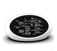12In1 Indoor Air Quality Monitor, Portable Temperature&Humidity Air Quality Meter, Airs Quality Tester For Home, Hotel, Office, Car, Battery Powered Airs Monitor(Black)
