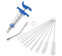 12in1 Reusable Animal Syringe + Drench Nozzle with Clean Brush, Adjustable Dosage Drench Livestock Syringe for Pet, Small Animal, Bird, Sheep ,Dog,Goat,Pig, Cat Feeding Supplies (S-20ML)