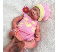 12inch/30cm Realistic Silicone Reborn Baby Boy Doll - Full Body Platinum Silicone, Sleeping Pose, Handmade Eyelashes, Collectible & Emotional Support Gift (#3)