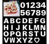 12inch Alphabet Cake Stencils Letter Stencil A-Z 26Pcs,0-9 Number Cake Templates 10Pcs with a Heart Mold for Birthday Wedding Anniversary (37Pcs)