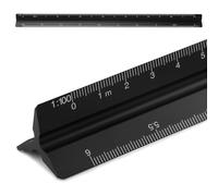 12Inch Architectural Scale Ruler, Aluminum Triangular Scale Ruler Metric 1:20, 1:25, 1:50, 1:75, 1:100, 1:125, Suit for Blueprint, for Architects, Students