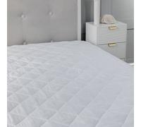 Home Sweet Home UK HSH Waterproof Mattress Protector, Luxury Quilted Hypoallergenic Fitted Sheet Cover, Comes with Extra Deep Skirt, Ultra Soft Breathable & Noiseless Mattress Cover, White