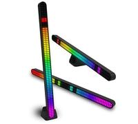 12Inch Double Row RGB Pick Up LED Bar, Rechargeable Magnetic Music Rhythm Light, Car Atmosphere Lighting