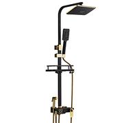 12inch High Pressure Rainfall Shower Head and Handheld Shower Combo with Digital Display Screen, 6 Mode Adjustable Anti-Leak Shower Head with Holder, Height/Angle Adjustable