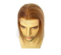 12inch Long Human Hair Toupee for Men, 10x8"Virgin Replacement System Hairs Topper Pieces, Mono Net with PU Around