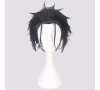 12inch Men's Black Grey Mix Hair Re:Zero kara Hajimeru Isekai Seikatsu Subaru Natsuki Short Synthetic Cosplay Wig+Wig Cap