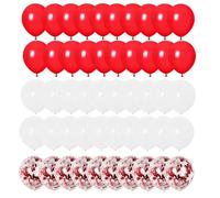 12inch Red White Latex Balloons Set, 50pcs red and white balloons Set for Birthday Party Wedding Baby Shower Holiday Party Decoration