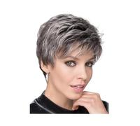 12inch Short Curly Gray Wigs Natural Curly Layered Synthetic Hair Wigs Halloween Costume Wig for Women Womans Hair Topper(Grey)