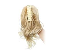 12Inch Synthetic Ponytail Claw Clip Pony Tail Extensions Short Curly For Women Adds Volume(Light Blonde)
