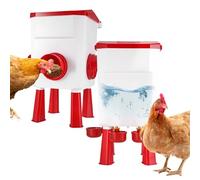 12kg Chicken Feeder and 11L Chicken Water Dispenser,Automatic Chicken Feeders and Drinkers with Hook,Poultry Feeder and Drinker with Adjustable Legs for Up to 12 Chickens or 20 Chicks