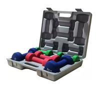 12kg Neoprene Dumbbell Set with Anti-Roll Design - Includes 1kg, 2kg, and 3kg Pairs with Ergonomic Grip and Compact Storage Case for Home Workouts and Beginner Strength Training