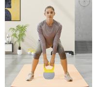 (12Kg, Yellow And Grey) Sportnow Kettlebell With Non-Slip Handle