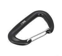 12KN Load Capacity Aluminium D Shape Carabiner Clip Hook for Outdoor Adventure Enthusiasts (Black)