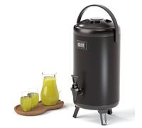 12L/3.2Gal Insulated Beverage Dispenser - Stainless Steel Cold & Hot Beverage Dispenser with Faucet, LCD Temperature Display, Leak-Proof Lid - Perfect for Tea, Coffee, Milk, Juice Parties & Cafes