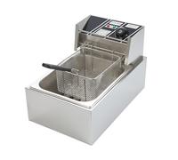 12L/6L Deep Fat Fryer, Electric Deep Fryer w/Non-Slip Easy Clean Adjustable Temperature Control Stainless Steel Fryer with Basket & Lid (6L)