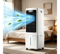 12L Air Cooler 3-in-1, Remote Control, Portable Evaporative Air Cooling, 7.5-Hour Timer 3 Speeds, Oscillating Cooling Fan Air Conditioning with Ice Packs for Home Office