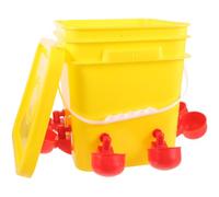 12L Automatic Chicken Feeder for Poultry, Plastic 29x25x22cm Yellow | Multiple Compartments, Stable Reusable Design, Quick Refill, Reduces Mess for Backyard Keepers and Quail