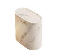 12L Bathroom Bin with lid,Push Button Plastic Bin for Toilet Bin,Kitchen Bins,Bedroom,Office,Living Room,Dog Proof(White)