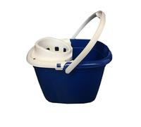 12L Blue Durable Colour-Coded Mop Bucket with Removable Squeegee - Sturdy Polypropylene Cleaning with Anti-Slip Gripper Handle & Pouring Spout - Ideal for Hygienic Home, Kitchen & Industrial Use