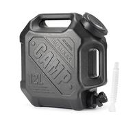 12L Camping Water Storage Container with Spigot Drinking Jug Water Bucket Large Capacity Water Dispenser Carrier for Vehicle Car Camping Hiking (Black)