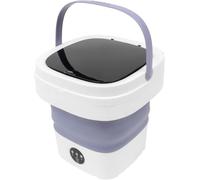 12L Compact Foldable Mini Washer with Spin Dryer, Multifunctional Portable Washing Machine for Underwear Socks Clothes Apartment Dorm Traveling(Purple)