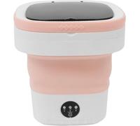 12L Compact Foldable Mini Washer with Spin Dryer, Multifunctional Portable Washing Machine for Underwear Socks Clothes Apartment Dorm Traveling(Pink)