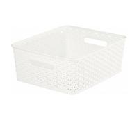 Curver Nestable Rattan Basket Vintage White 13L