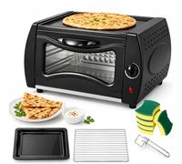 12L Electric Tandoor Oven, Roti Maker & Pizza Oven | 220℃ Adjustable temperature, 60 min timer, with Bake Tray & Rack, Easy-Clean, for Chapati, Naan, Lahmacun