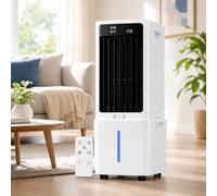 12L Evaporative Air Cooler Portable Water Cooling Fan with Remote Control, Quiet Room Cooler with 4 Ice Packs & 12H Timer, 3 Speed Settings for Home, Office, Kitchen & Bedroom