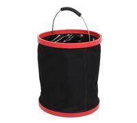 12l Foldable Car Wash Bucket with Handle, Black Pvc Metal Cleaning Bucket