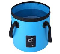 12L Folding Bucket, Blue Handy Foldingbucket with Handles, Collapsible Water Container, Portable Foldable Bucket Bag for Gardening Car Washing Beach Camping Fishing Travel