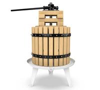 12L Fruit Press Cider Wine Making with Wooden Basket for Homemade Naturial Juice, Grape, Berry, Apple Presser