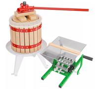 12L Fruit Wine Grape Press and 7L Fruit Mill Manual Juice and Cider Making Set Heavy Duty Fruit Wine and Crusher Bundle for Apple Berry Juice Maker Home Brewing Cider Making Equipment for Kitchen