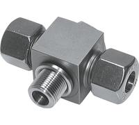 12L & G3/8'' Stainless Steel Tee Swivel Joint Compression Fitting with Male Threads 315 bar ISO 8434-1