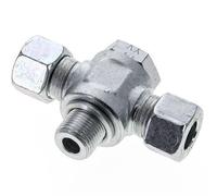12L & G3/8'' Zink plated Steel Tee Swivel Joint Cutting Fitting with Male Threads 315 bar ISO 8434-1