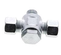 12L & G3/8'' Zink plated Steel Tee Swivel Joint Cutting Fitting with Male Threads 315 bar NBR ISO 8434-1