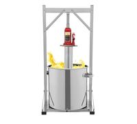 12L Hydraulic Fruit Wine Press, Stainless Steel Cider Press with Hydraulic Jack Aid, Manual Juicer Press, Commercial Jack Press Extractor for Grape Carrot Orange Berry Vegetables