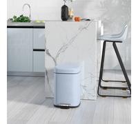 HOMCOM 12L Modern Boxy Metal Home Kitchen Bin - Light Blue, none