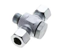 12L & M16x1.5 Zink plated Steel Tee Swivel Joint Cutting Fitting with Male Threads 315 bar NBR ISO 8434-1