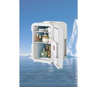 12L Mini Freon-free Refrigerator Portable Cooler Warmer LED Mirror Door White Living and Home White One Size