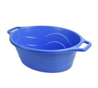 12L Oval Laundry Bowl with Handles - Durable Plastic Multi-Purpose Tub for Laundry, Storage, Cleaning & Household Use - Compact & Lightweight, Available in 5 Colors (Blue)