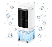 12L Portable Evaporative Air Cooler Cold Air Fan, Detachable Water Tank, Remote Control, Rolling Casters & Washable Dust Filter, Mobile Cooler for Bedroom Living Room Office Garage Indoor Summer Use